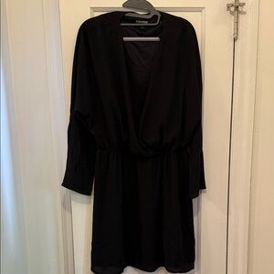 Express Elegant Black Long Sleeve Dress